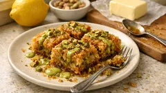 Kataifi sciroppato al pistacchio in teglia: croccante fuori, morbido dentro