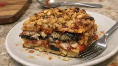 Lasagna di ceci con sgombro e melanzane: un piatto unico mediterraneo e leggero