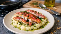 Triglie scottate su purè morbido: il secondo di pesce semplice ma curato